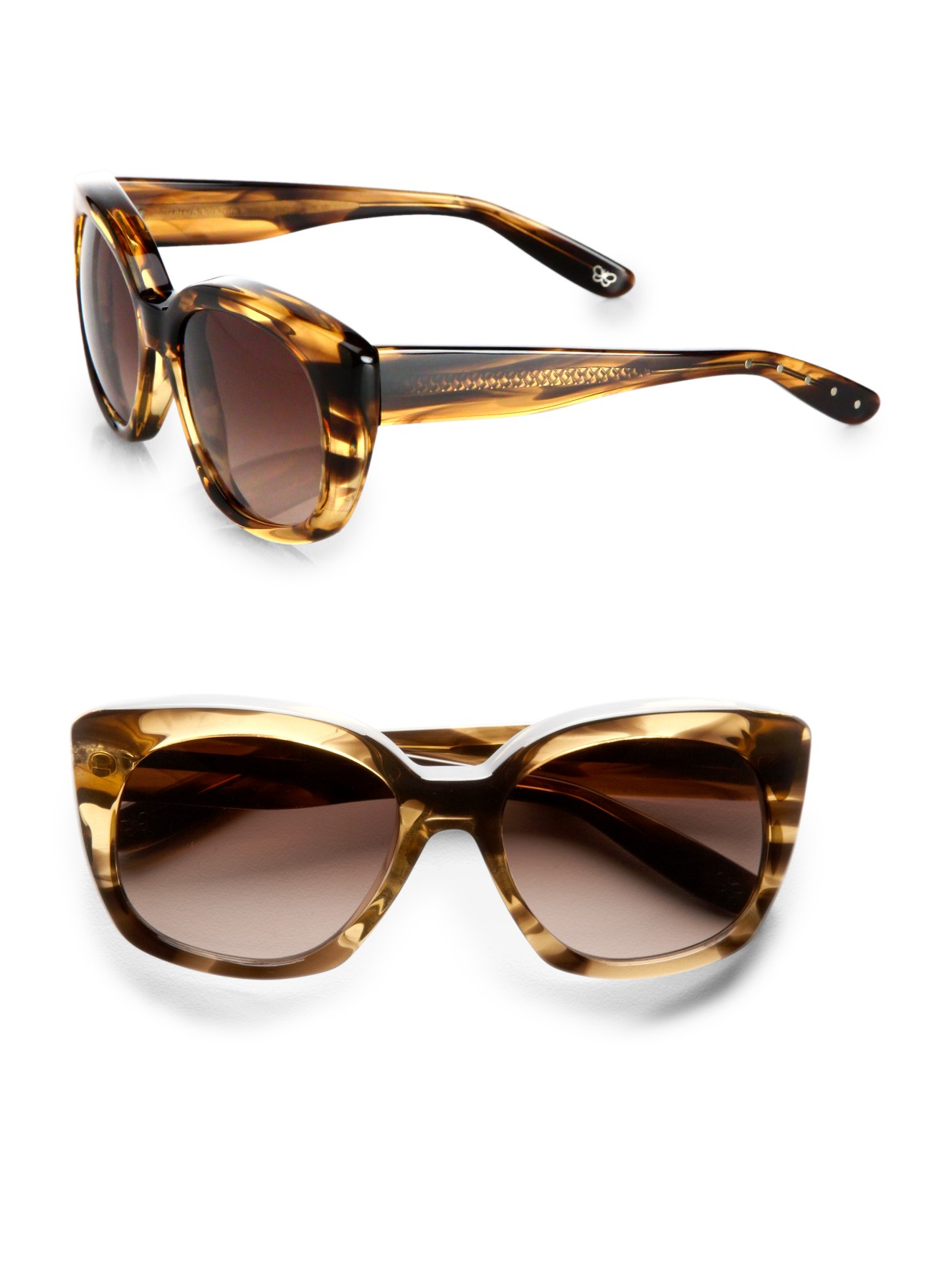 Lyst Bottega Catseye Acetate Sunglasses in Brown