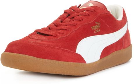Puma Liga Suede Sneakers in Red for Men (pompeian red/white) | Lyst