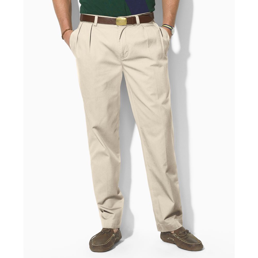 Lyst - Polo Ralph Lauren Pleated Ethan Pants in Natural for Men