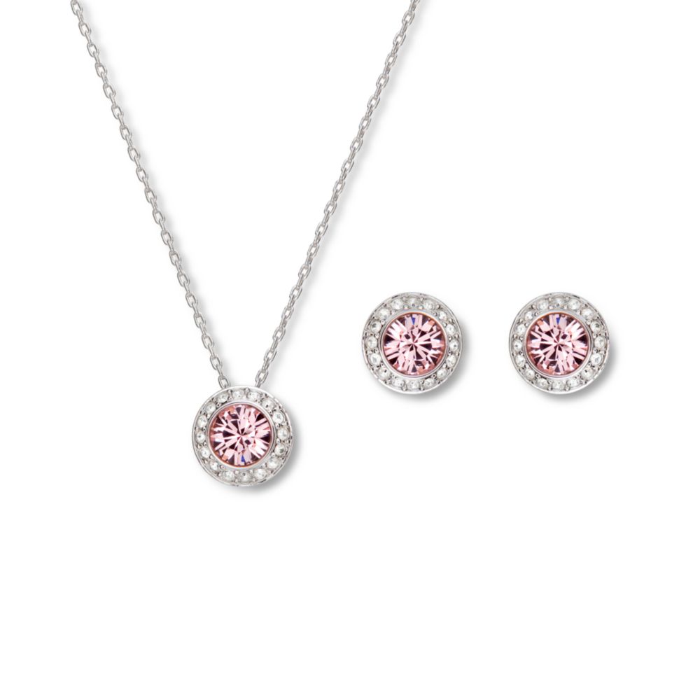 Swarovski Vintage Rose Crystal Earring and Pendant Set in Pink (rose ...