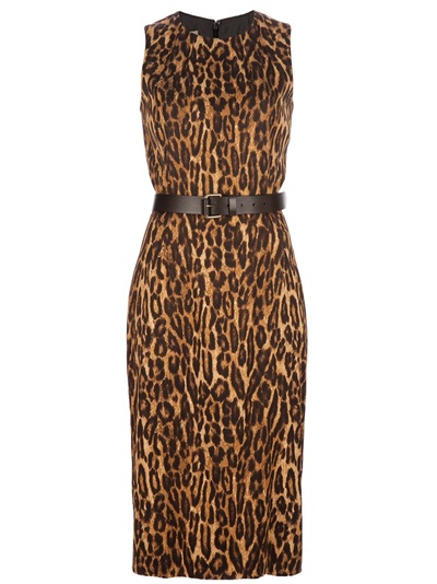 Michael Kors Leopard Print Dress in Brown (leopard) | Lyst