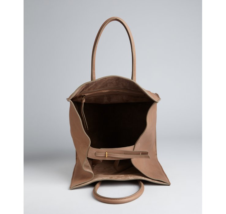 Lyst - Céline Praline Leather Luggage Phantom Square Tote in Natural