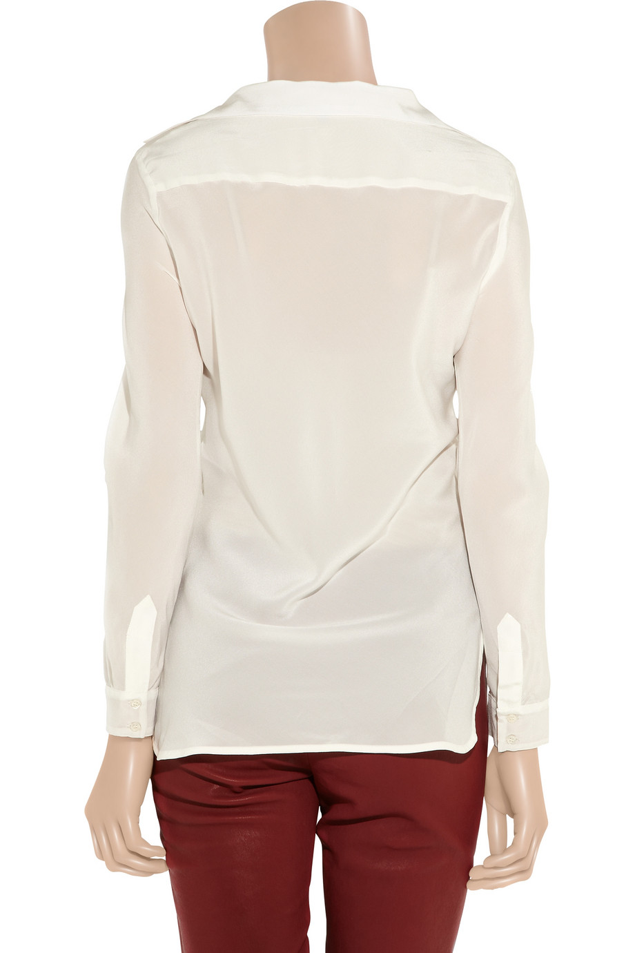 Maje Irina Silk Blouse in White | Lyst