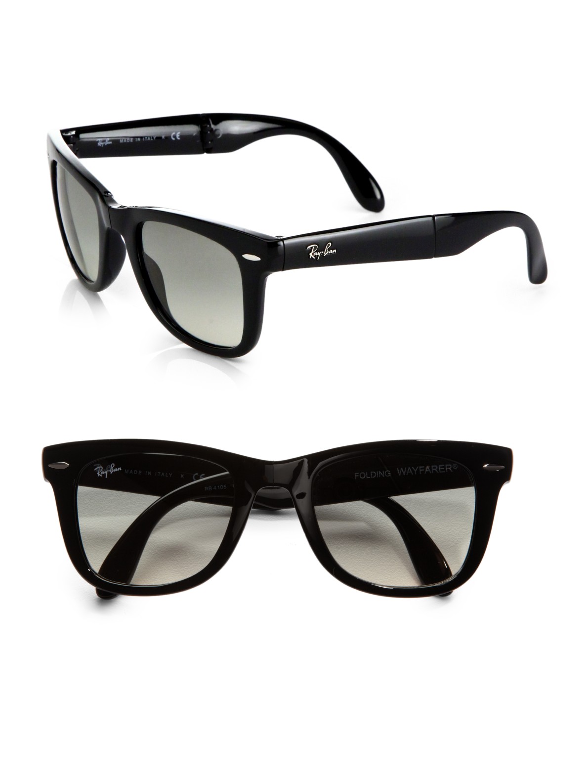 Lyst - Ray-ban Folding Wayfarer Sunglasses in Black