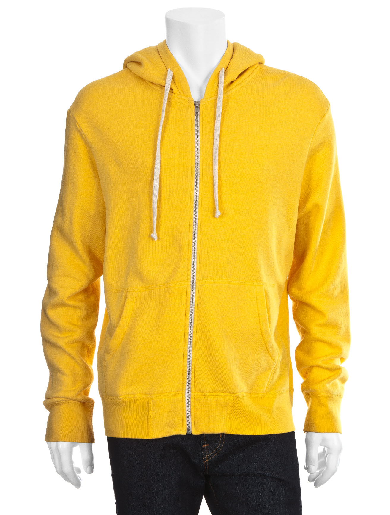 Abbot & Main Fleece Zipup Hoodie in Yellow for Men | Lyst