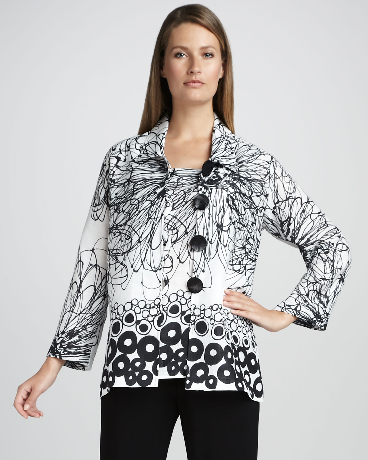 Caroline Rose Printed Jacket in White (white black) | Lyst