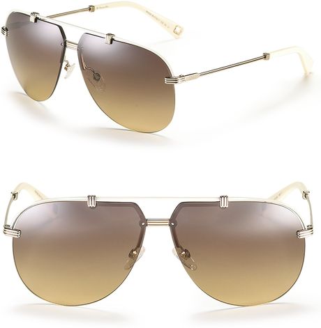 Dior Rimless Aviator Sunglasses in Gold (light gold) | Lyst