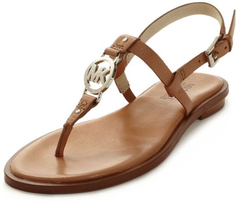 Michael Kors Sondra Flat Sandals in Brown (tan) | Lyst