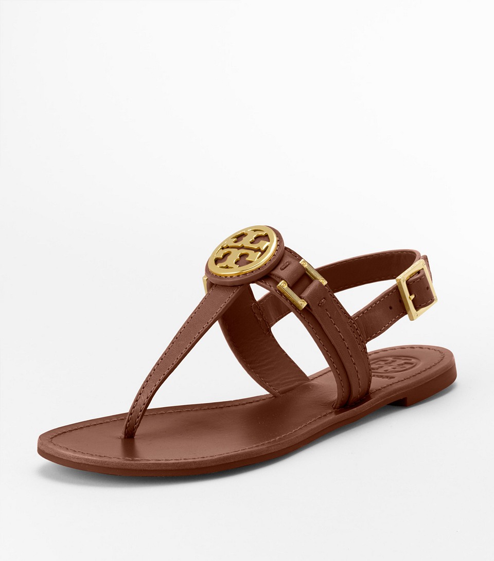 tory burch brown patent leather sandals