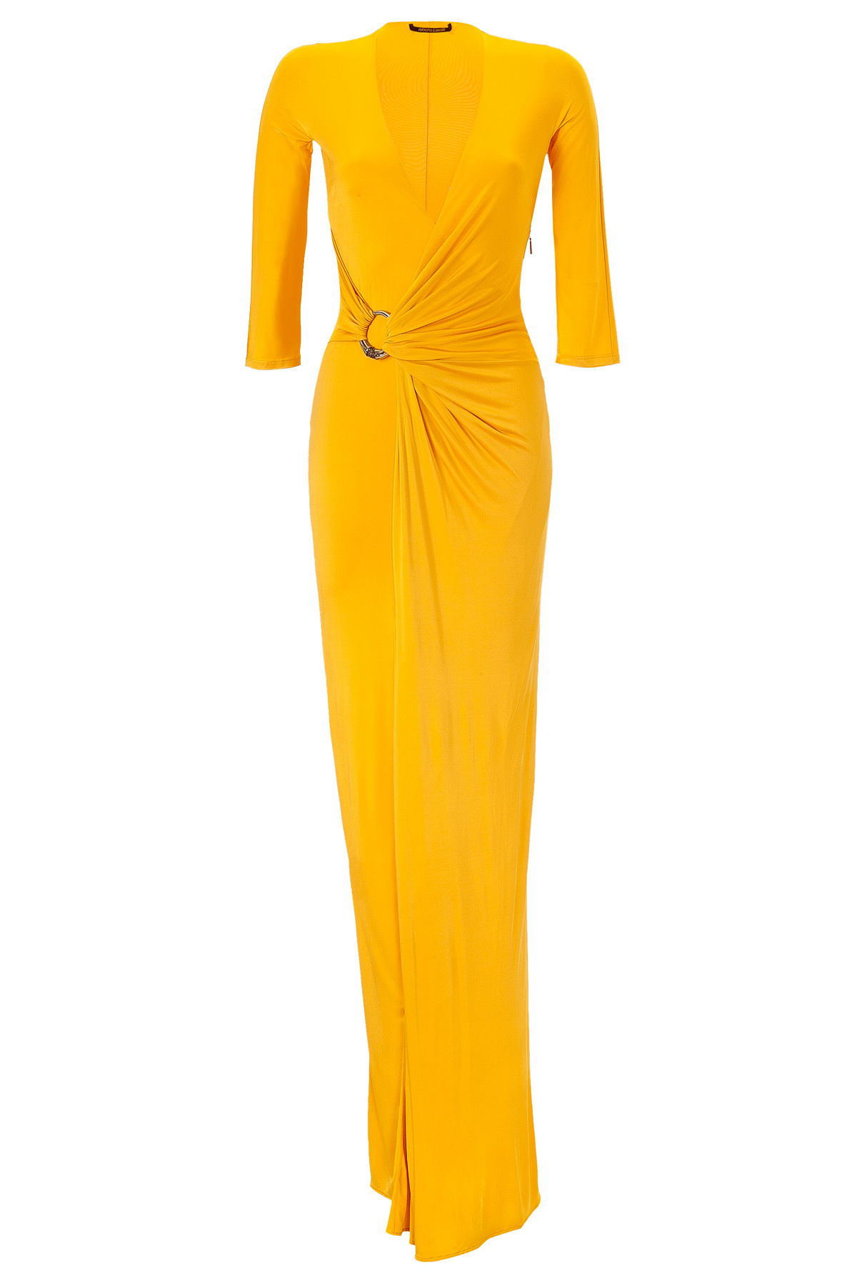 Roberto cavalli Sunflower Draped Dress in Yellow | Lyst