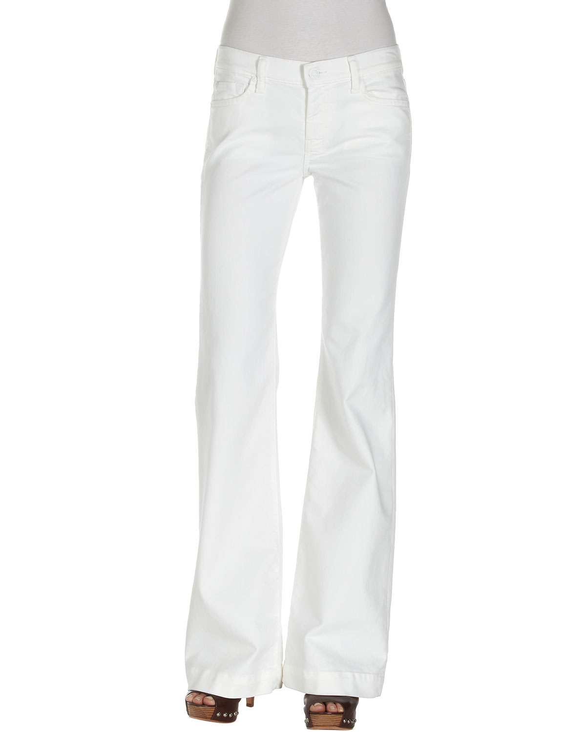 7 For All Mankind Dojo Crystal Pocket Jeans in White | Lyst
