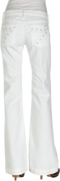 7 For All Mankind Dojo Crystal Pocket Jeans in White | Lyst