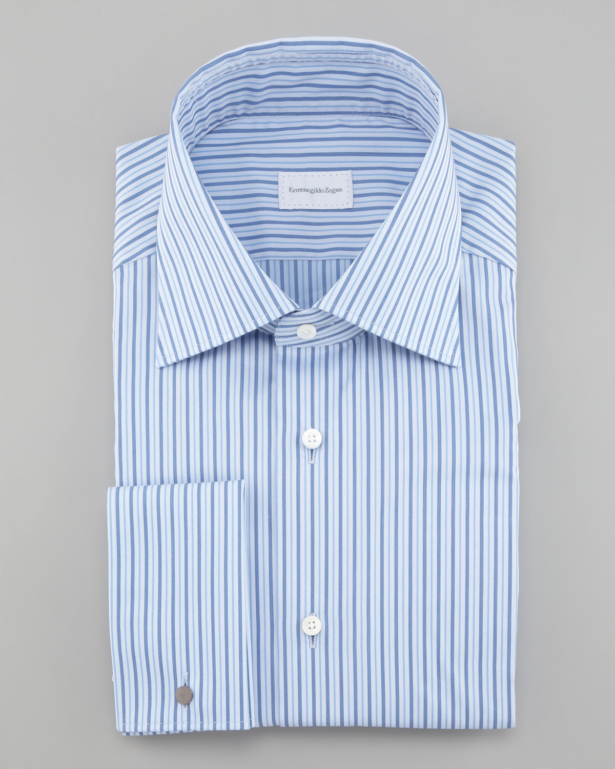Ermenegildo Zegna Striped Dress Shirt Blue in Blue for Men | Lyst