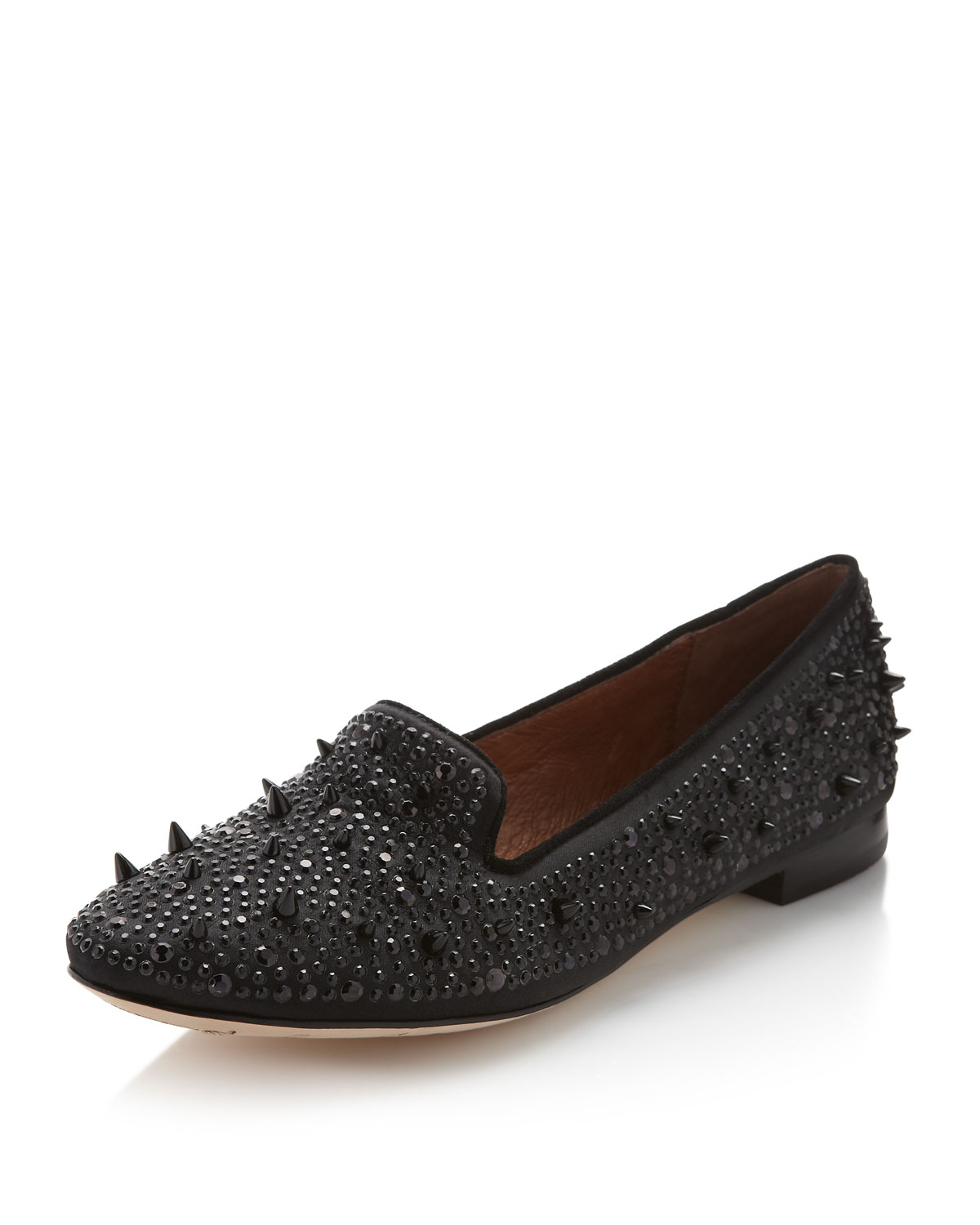 Lyst - Sam Edelman Adena Stud Detail Satin Slippers in Black