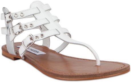 Steve Madden Saahti Flat Sandals in White | Lyst