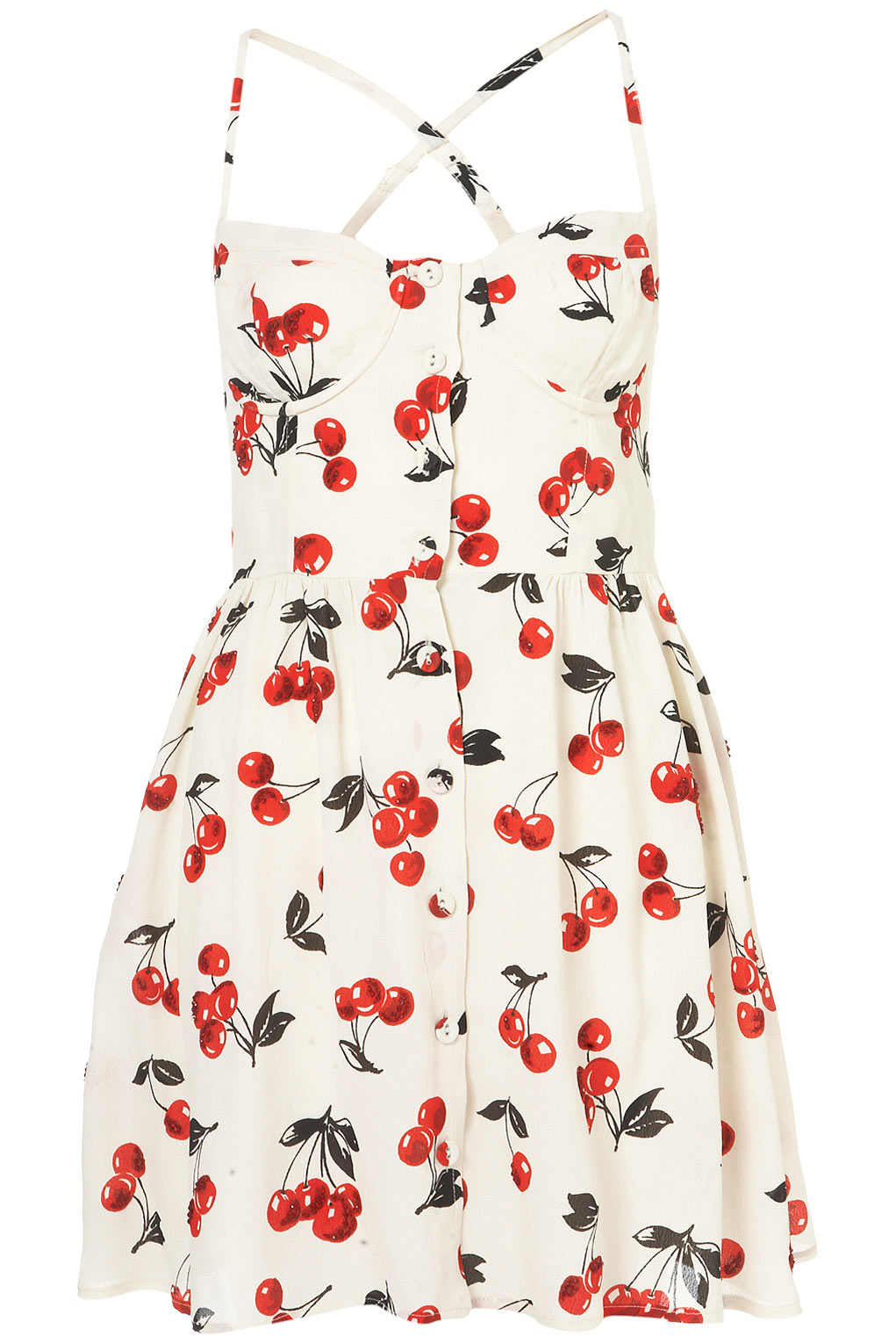 Lyst Cherry Glitter Sun Dress in White