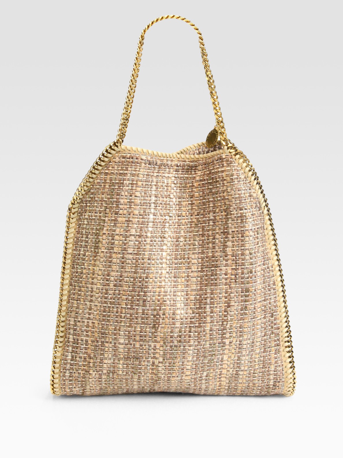 Lyst Stella Mccartney Falabella Metallic Woven Boucle Shoulder Bag Gallery