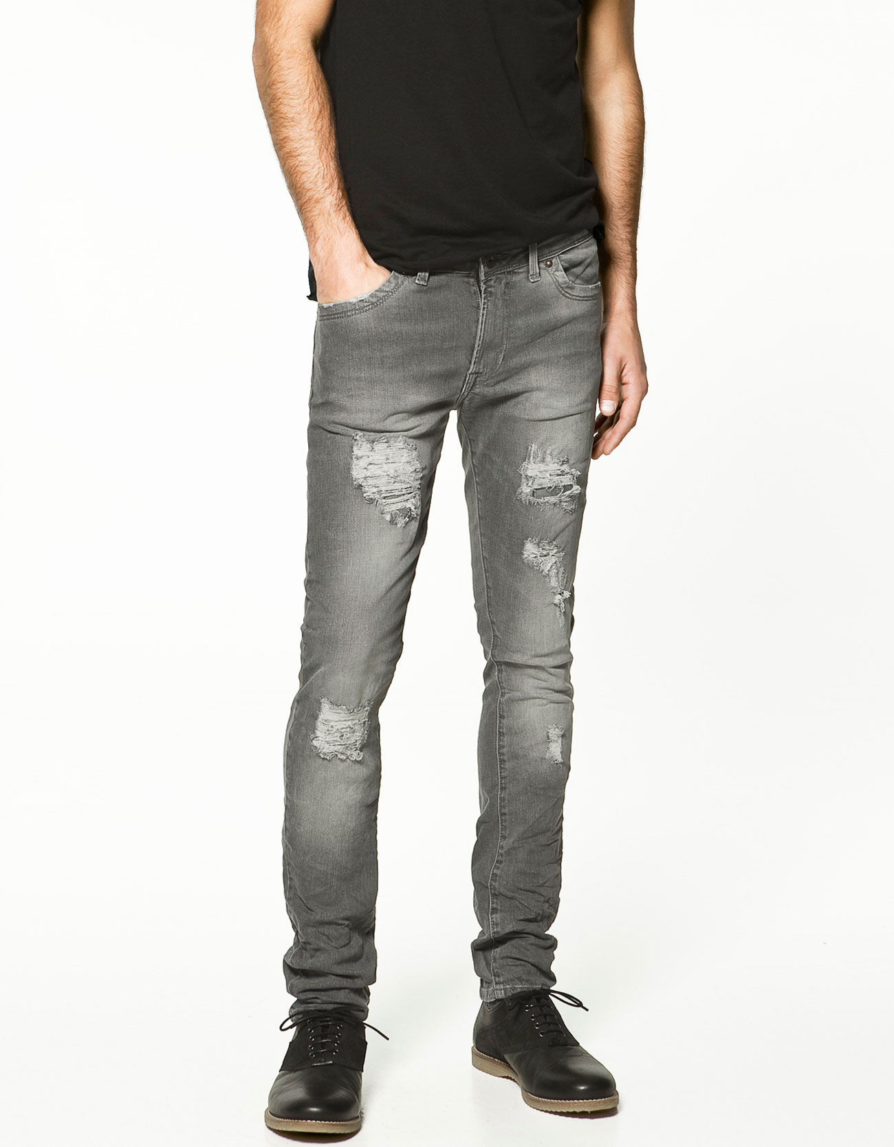 gray ripped jeans mens