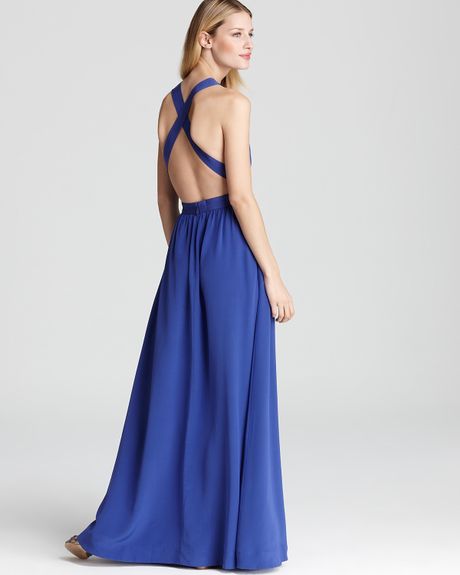 Juicy Couture Easy Summer Silk Maxi Dress in Blue (cobalt glow) | Lyst