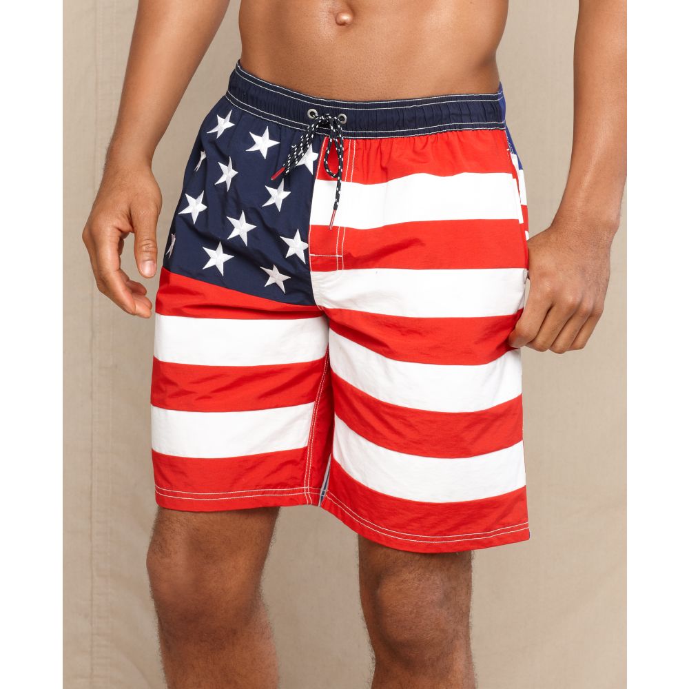 Tommy Hilfiger 'Stars and Stripes' Swim Trunks in Blue for Men - Lyst