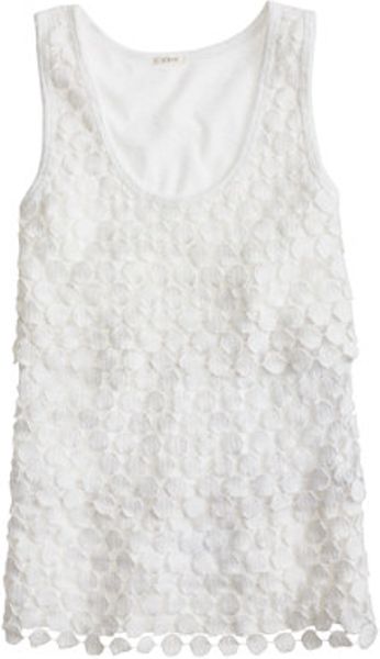 J.crew Tiered Dot Tank in White | Lyst