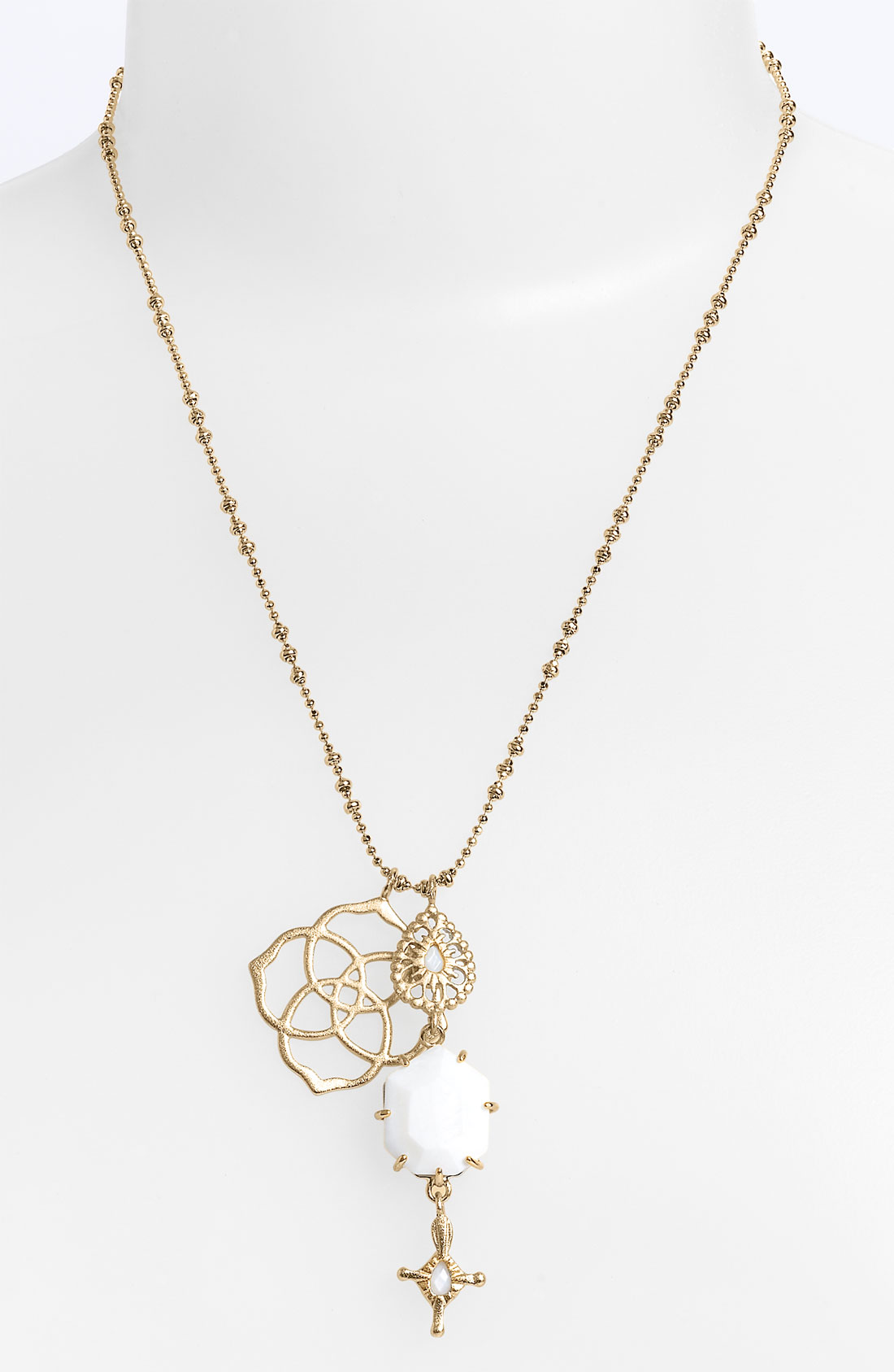 Kendra Scott Nela Charm Pendant Necklace in Gold (white ...