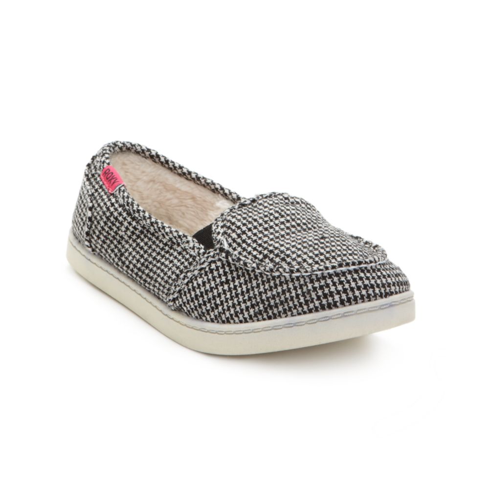 Roxy Bayside Flats in Gray (black/white) | Lyst