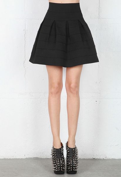 Pleasure Doing Business Pleasure Doing Business 8 Band Pleated Skirt in ...