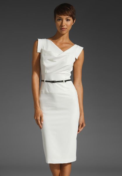 Black Halo Classic Jackie O Dress in White (winter white) | Lyst