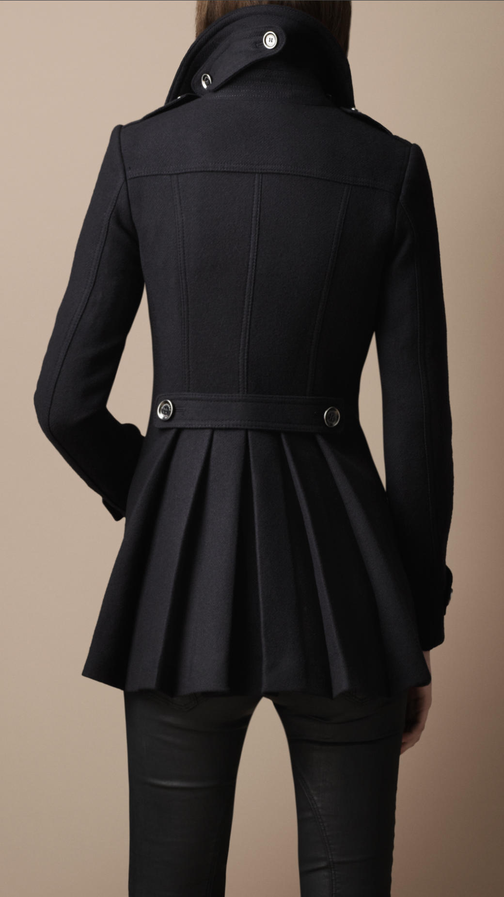 Lyst Burberry Brit Twill Coat with Back Pleats in Blue