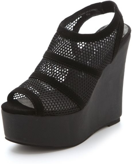 Jeffrey Campbell Mesh Wedges in Black | Lyst