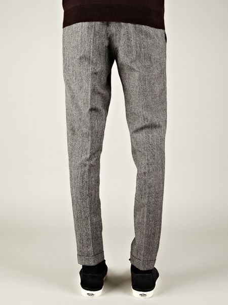 Paul Smith Paul Smith Micro Dog Tooth Check Trousers with Turnup in ...