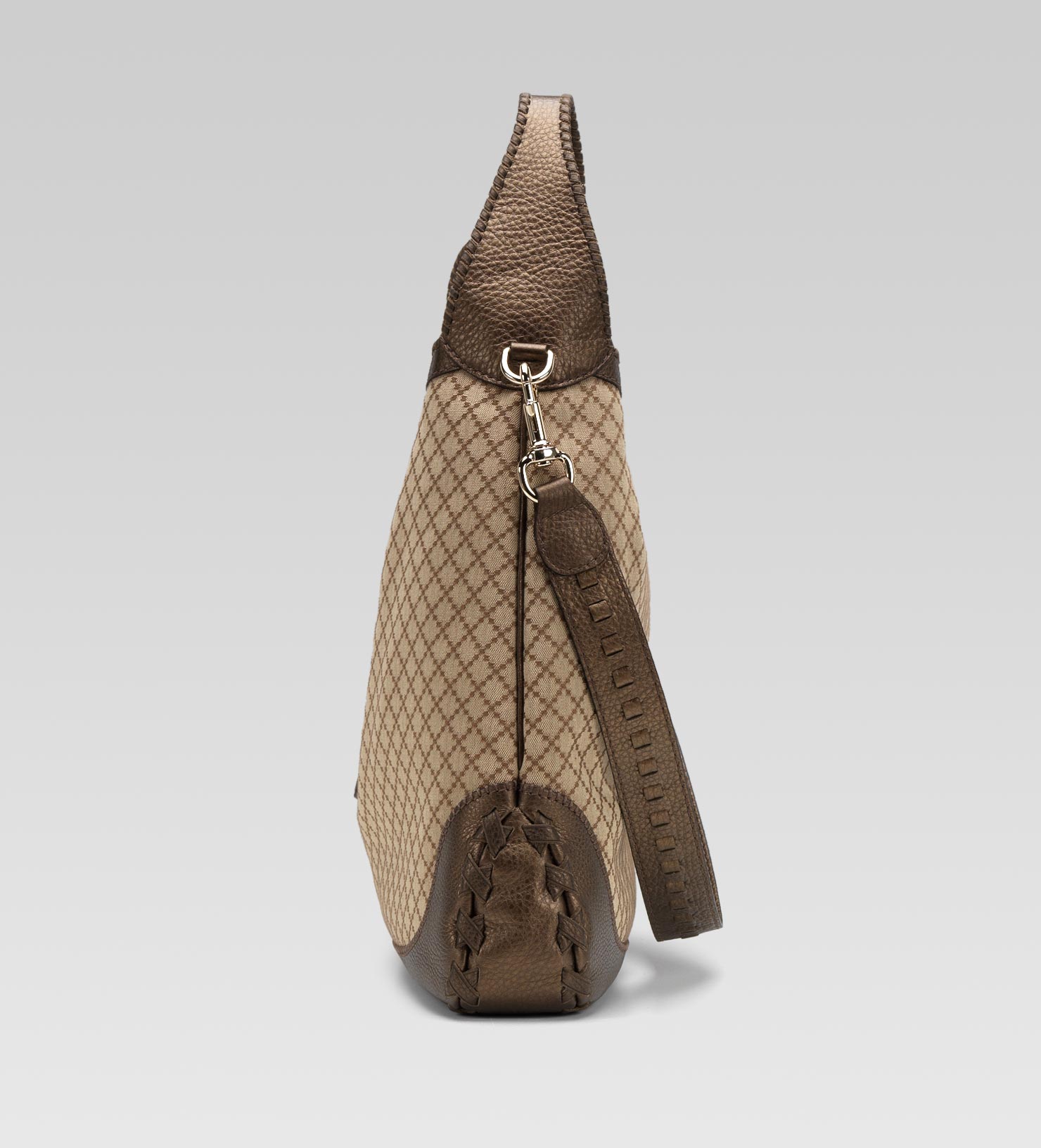 gucci brown diamante canvas shoulder bag