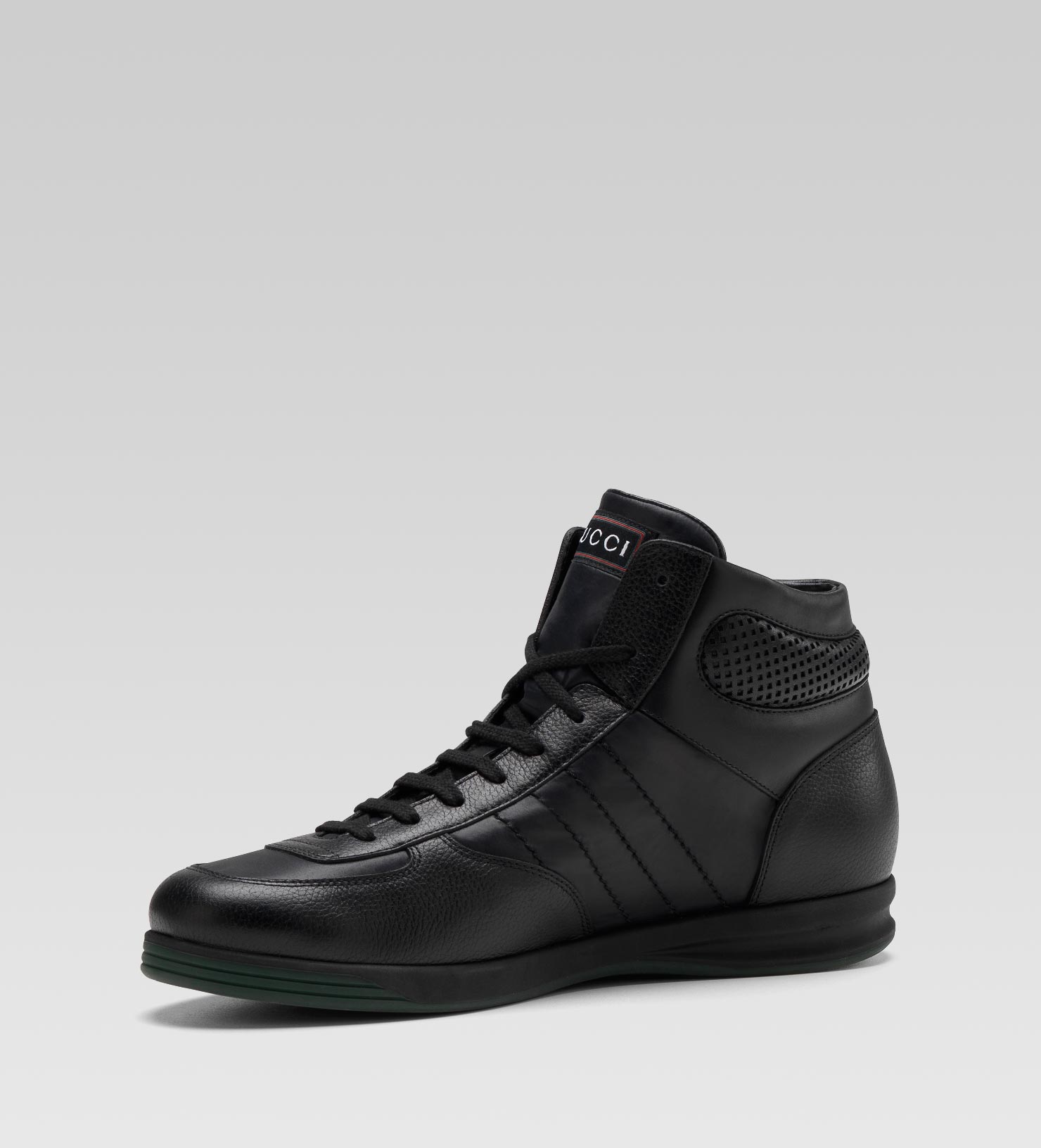 Lyst - Gucci Hitop Laceup Sneaker with Signature Web Detail in Black ... Gallery