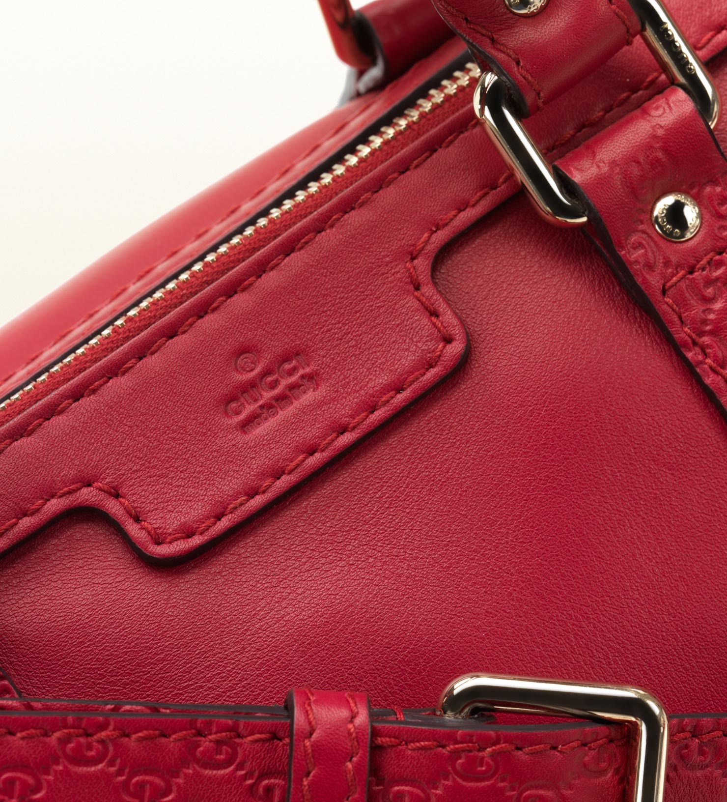 Lyst Gucci Vintage Web Red Leather Boston Bag In Gallery