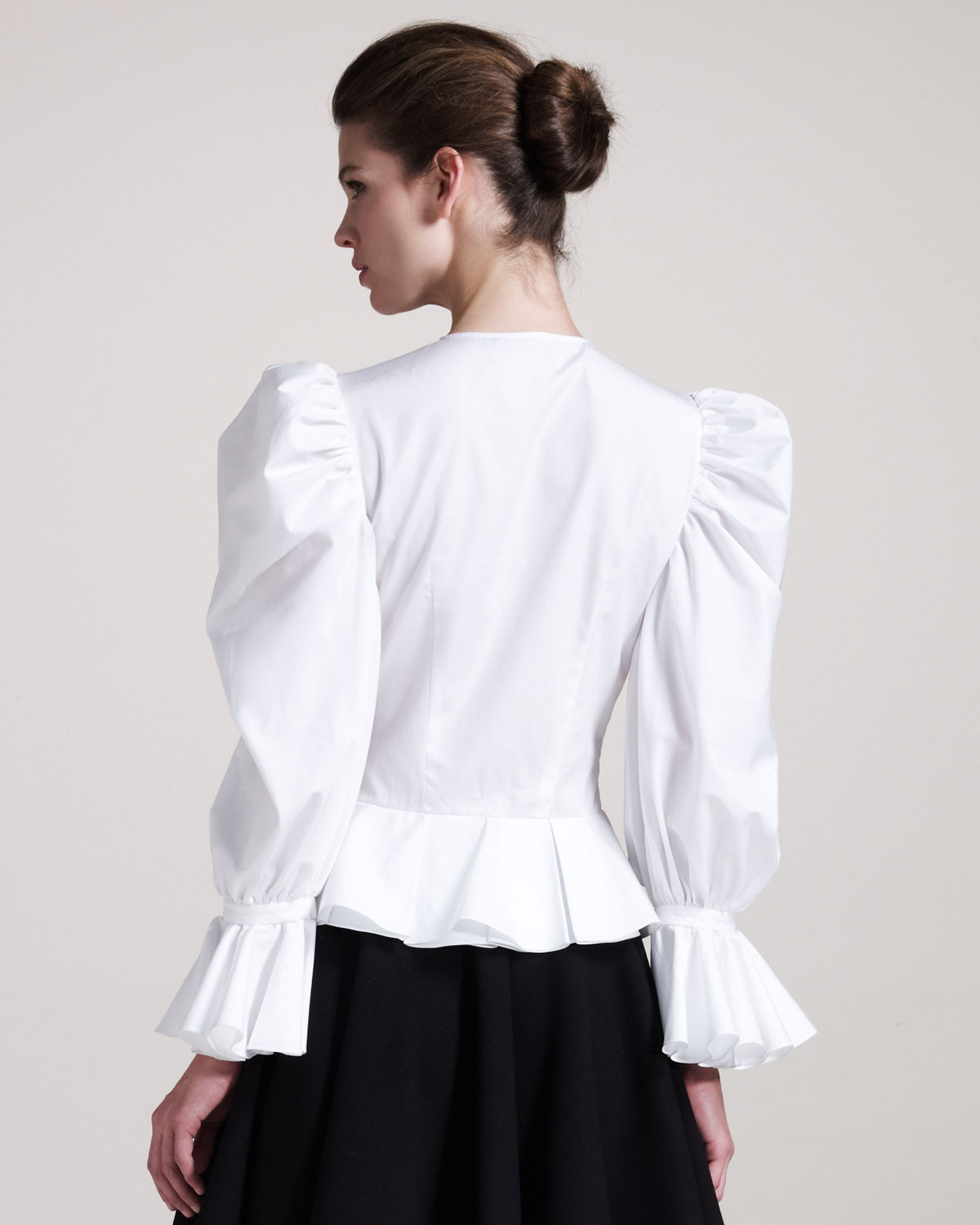 Lyst - Alexander Mcqueen Puffed-Sleeve Blouse in White