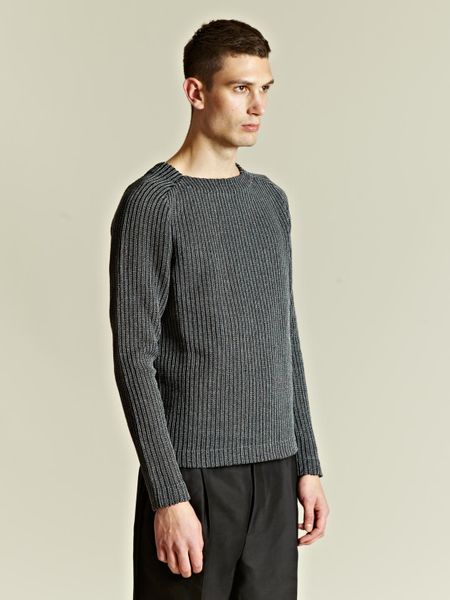 Balenciaga Striped Knit Jumper in Gray for Men (black) | Lyst