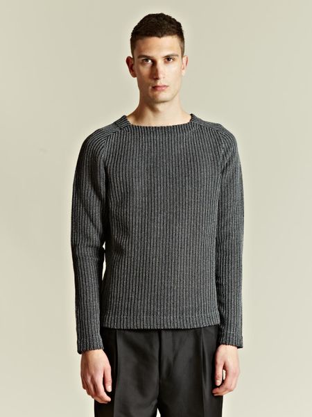 Balenciaga Striped Knit Jumper in Gray for Men (black) | Lyst