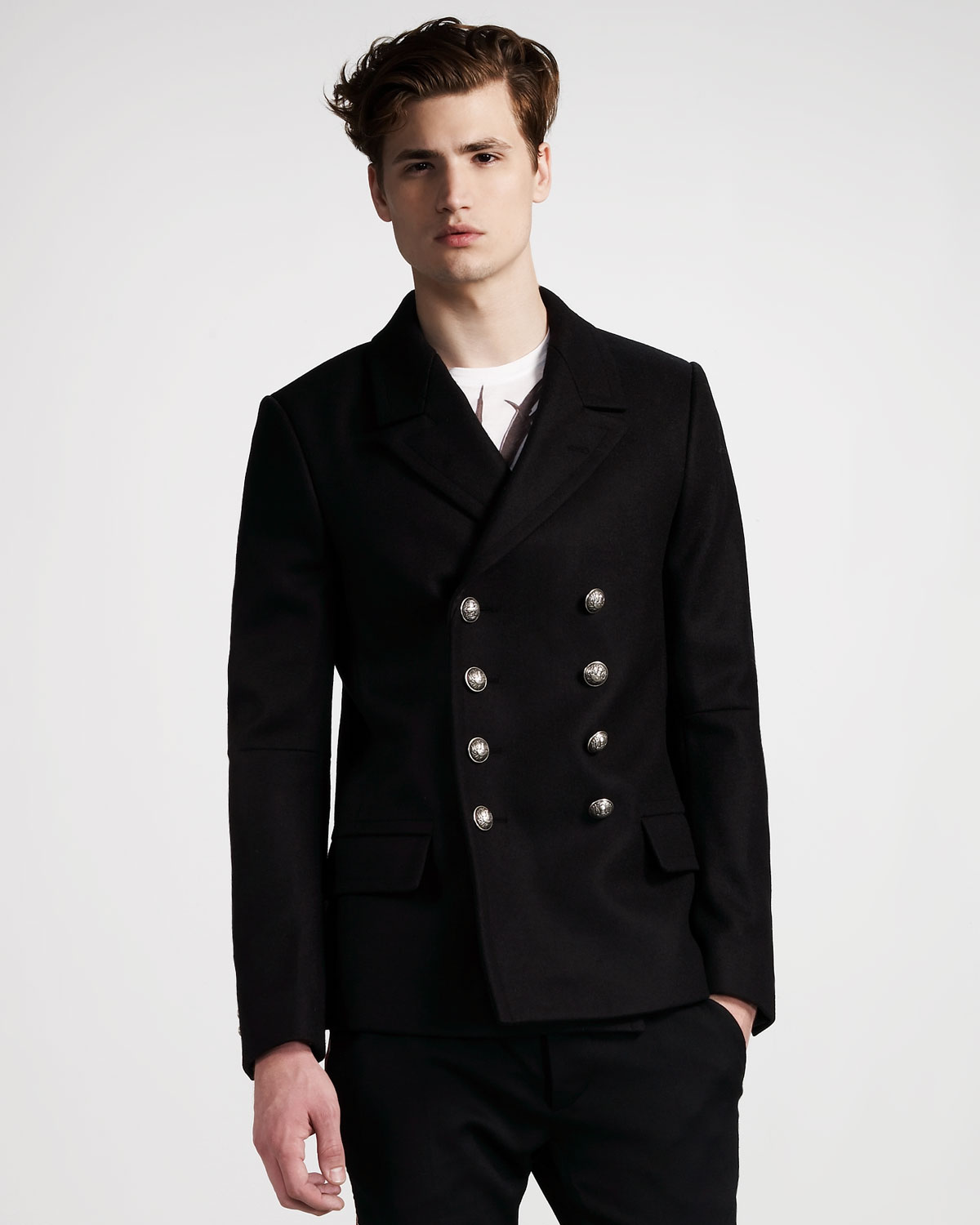 Balmain Military Jacket in Black for Men | Lyst