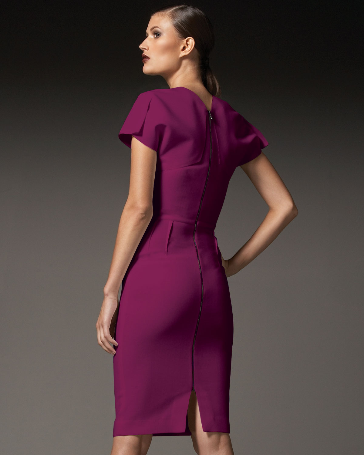Lyst - Roland Mouret Myrtha Folded Sheath Dress in Purple