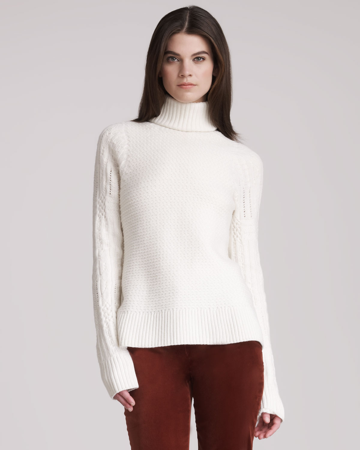 The row Chunky Turtleneck A-Line Sweater in Natural | Lyst
