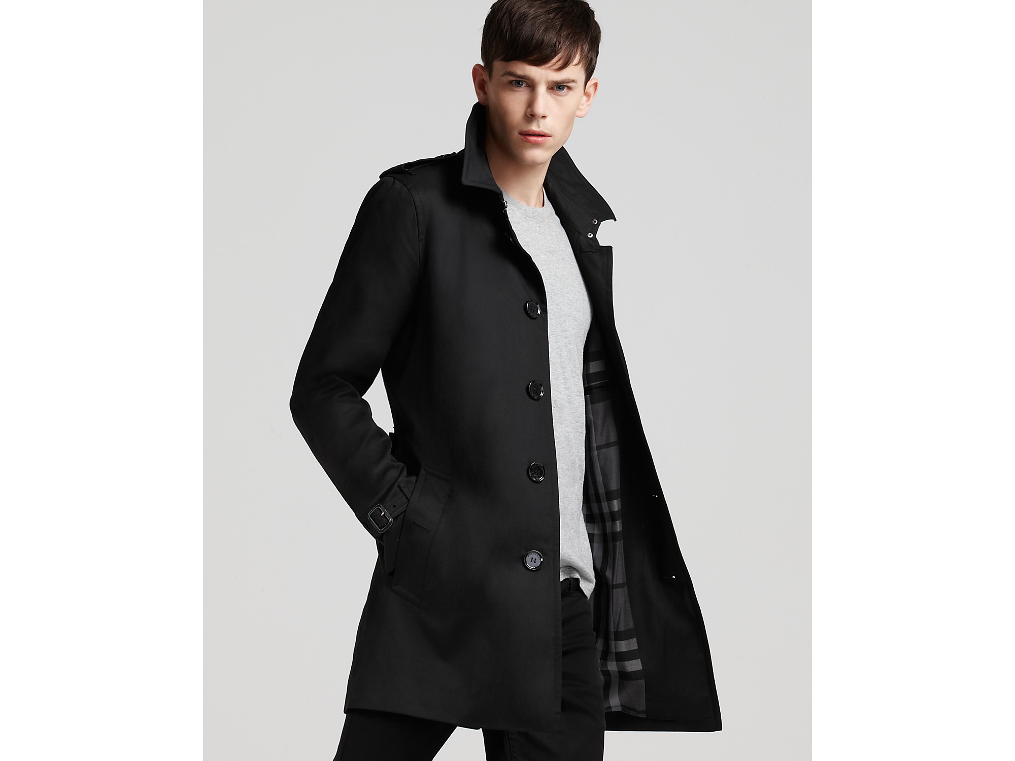 burberry single breasted raincoat