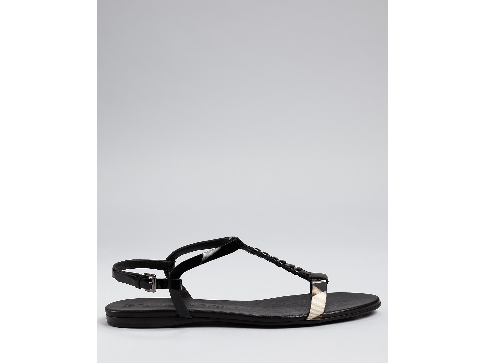 burberry sandals lyst burberry sandals stitching conyers flat in black burberry sandals lyst burberry sandals stitching conyers flat in black