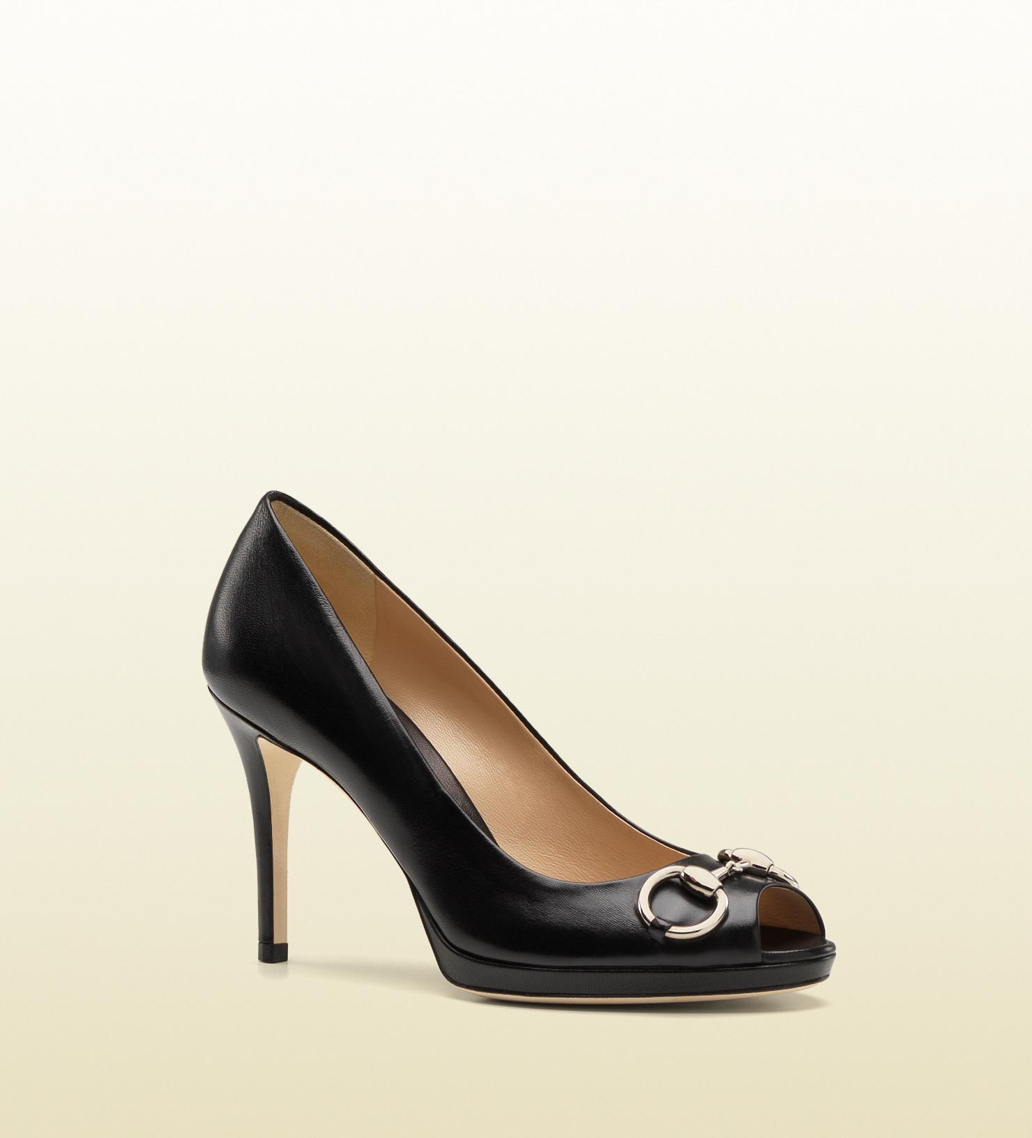 lyst gucci new leather mid heel in black lyst gucci new leather mid heel in black