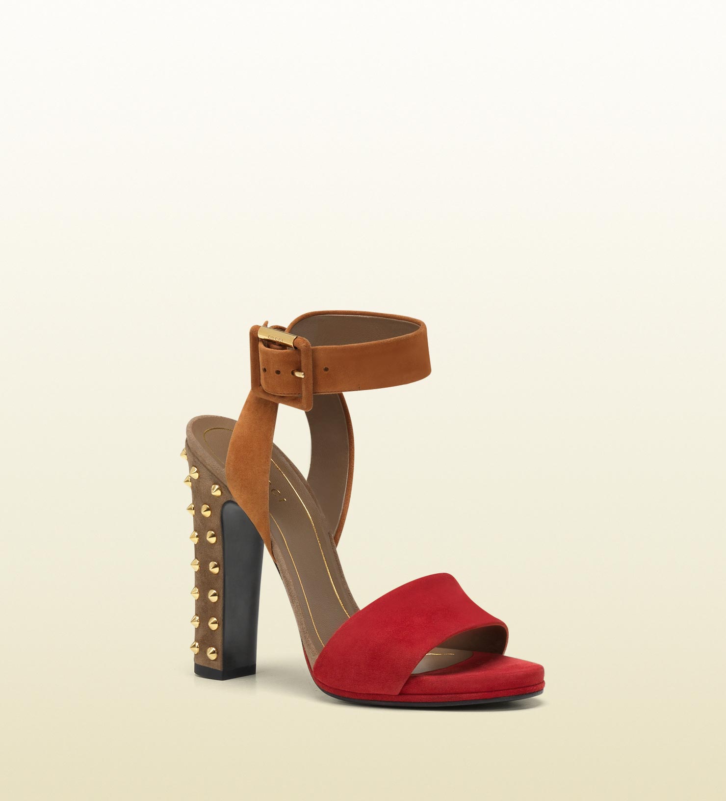 Lyst - Gucci Madison Stud High Heel Platform Sandal in Red