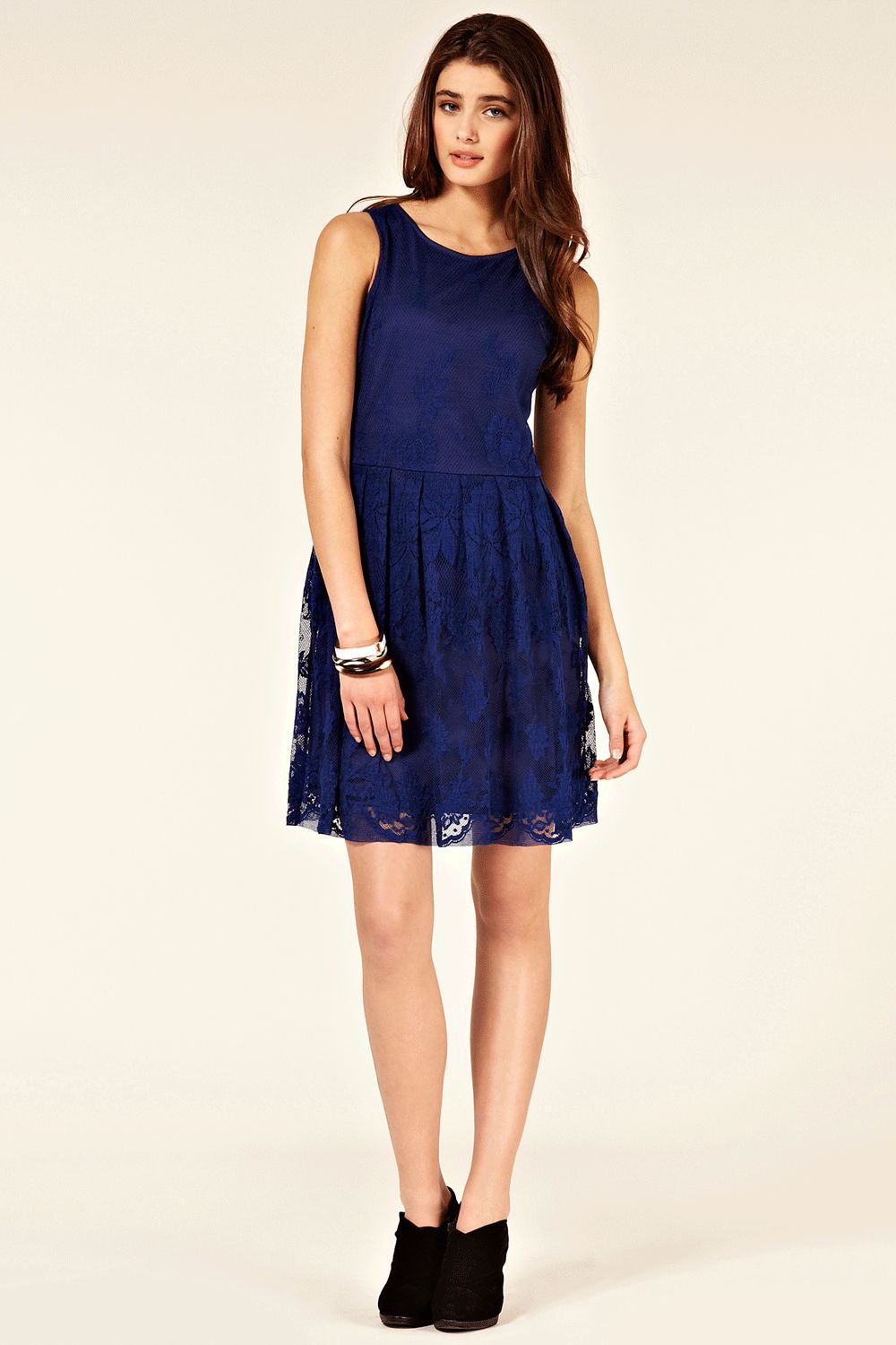 oasis blue loganberry rose pussybow dress