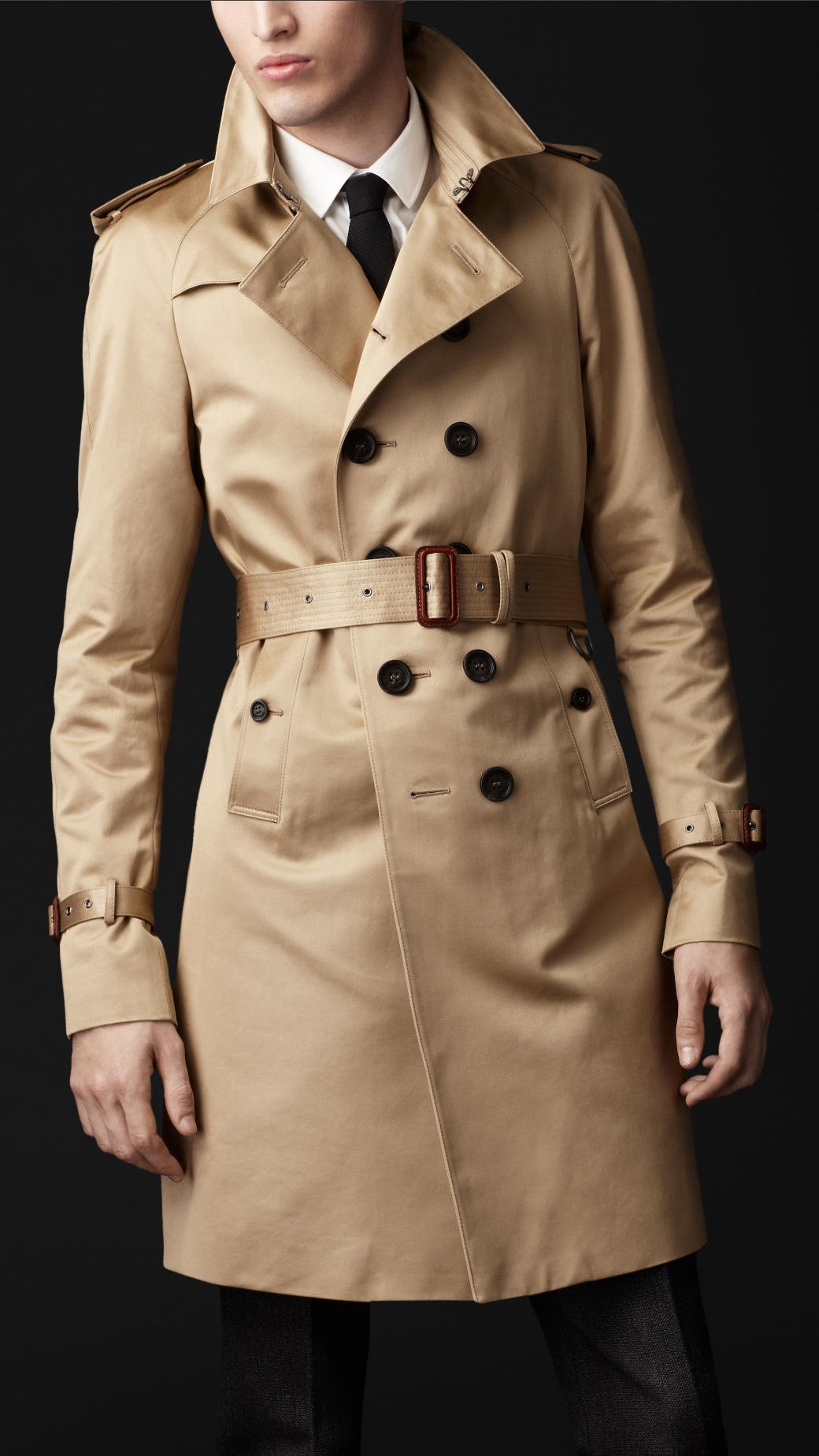 Lyst - Burberry Prorsum Cotton Military Trench Coat in Natural for Men