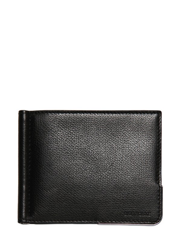 Dior homme Grained Leather Metal Corner Wallet in Black for Men | Lyst