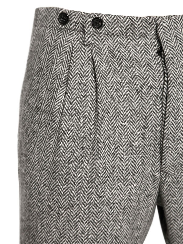 grey pleated trousers mens