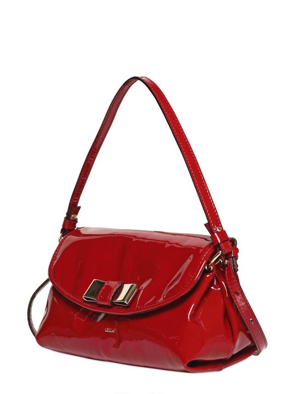 blue chloe handbag - Chlo Lily Pouch Patent Leather Shoulder Bag in Red (ruby) | Lyst